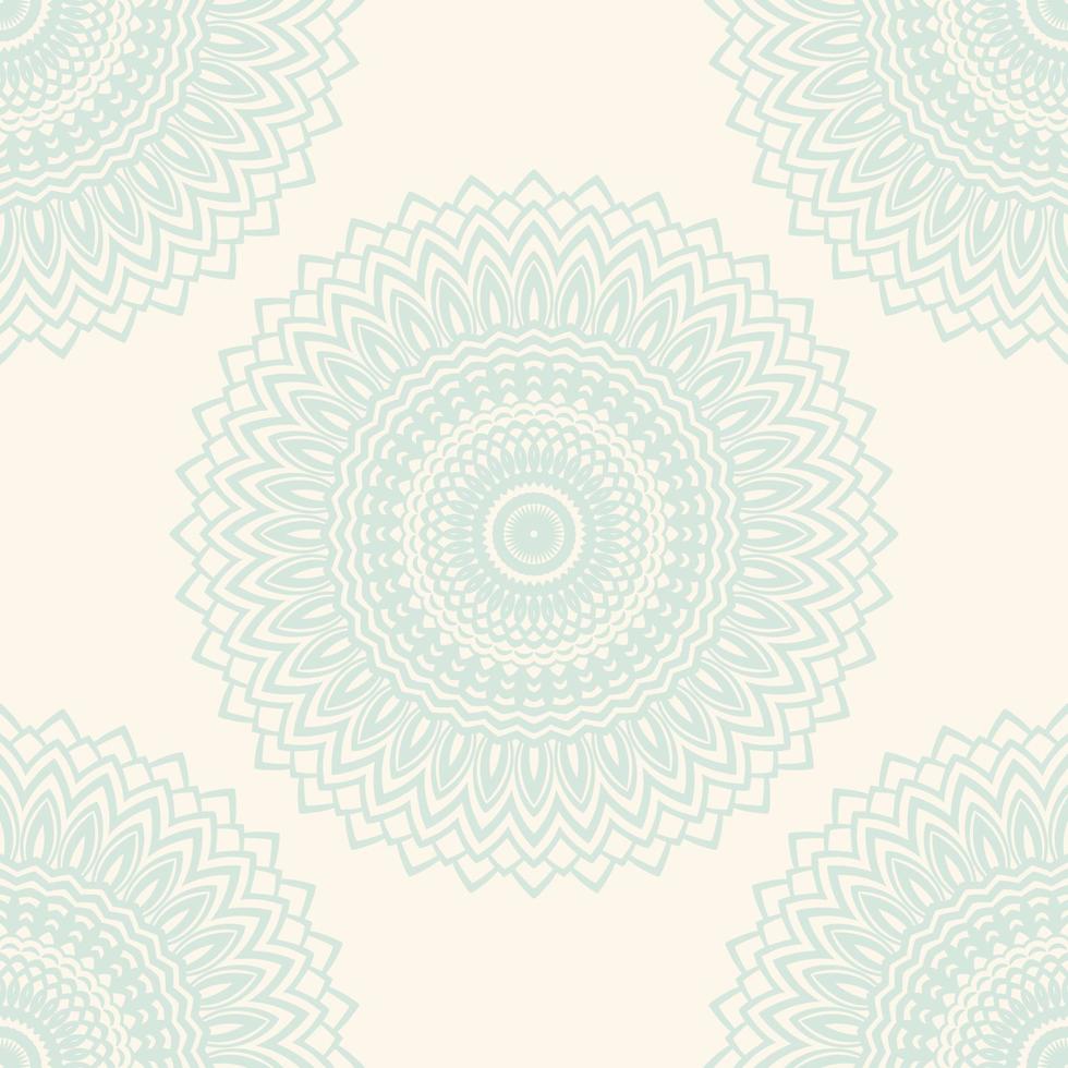 Fantasy seamless pattern with ornamental mandala. Abstract round doodle flower background. Floral geometric circle. vector