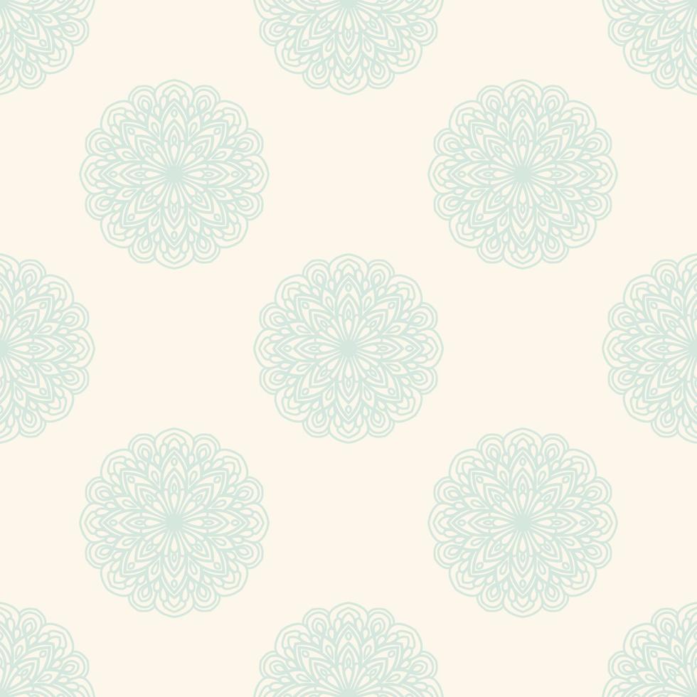 Fantasy seamless pattern with ornamental mandala. Abstract round doodle flower background. Floral geometric circle. vector