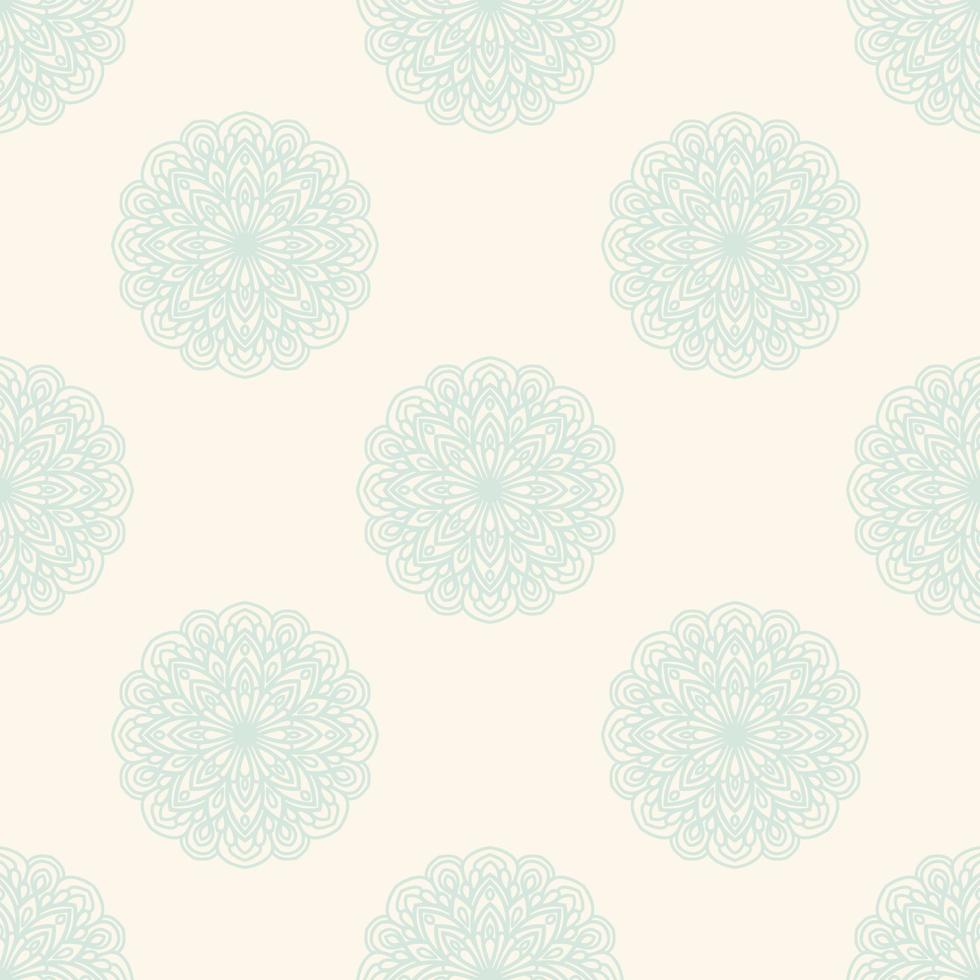 Fantasy seamless pattern with ornamental mandala. Abstract round doodle flower background. Floral geometric circle. vector