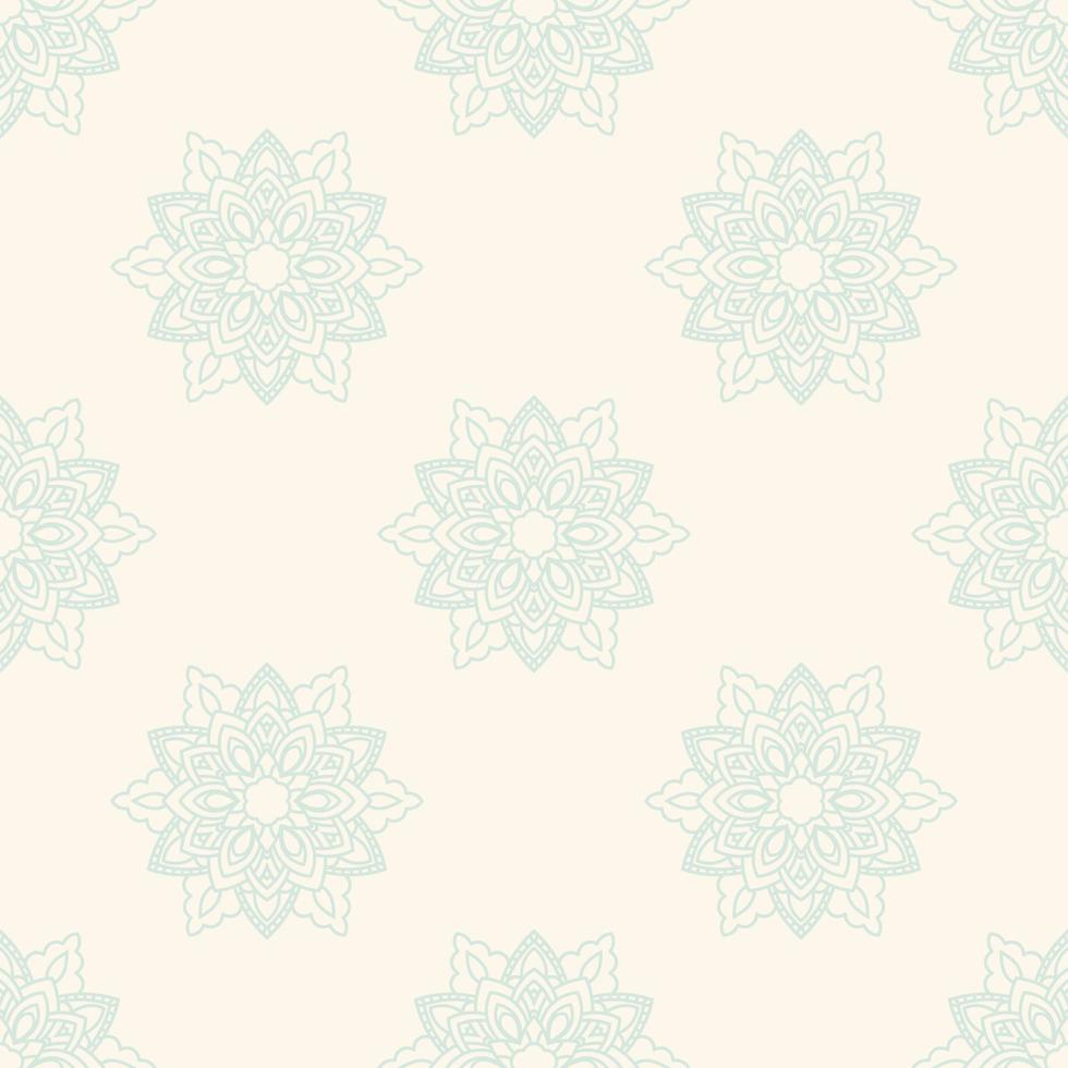 Fantasy seamless pattern with ornamental mandala. Abstract round doodle flower background. Floral geometric circle. vector