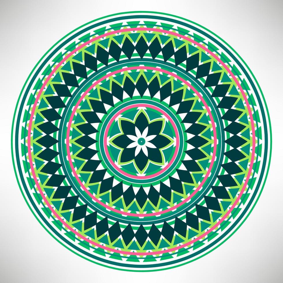 Ornamental round doodle flower isolated on white background. Black outline mandala. Geometric circle element. vector