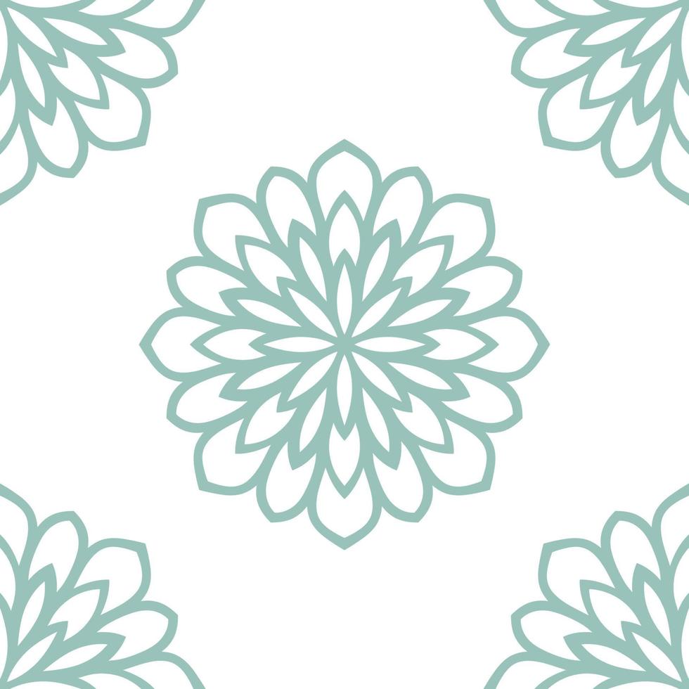 Fantasy seamless pattern with ornamental mandala. Abstract round doodle flower background. Floral geometric circle. vector
