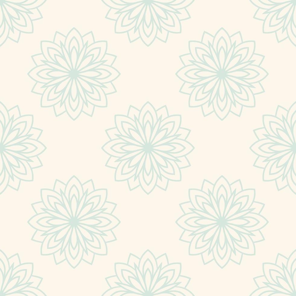 Fantasy seamless pattern with ornamental mandala. Abstract round doodle flower background. Floral geometric circle. vector