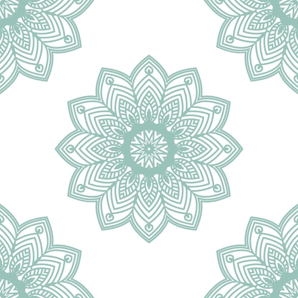 patrón sin costuras de fantasía con mandala ornamental. fondo de flor de garabato redondo abstracto. círculo geométrico floral. vector