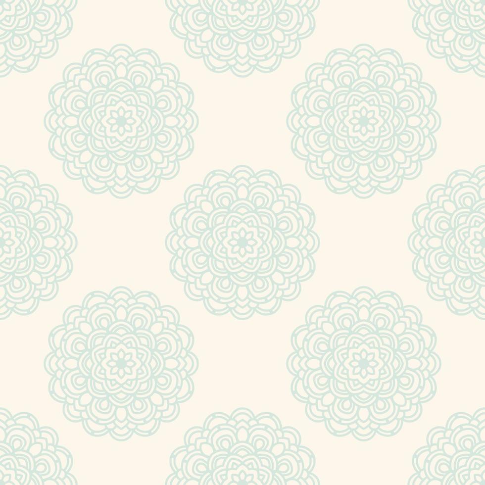 Fantasy seamless pattern with ornamental mandala. Abstract round doodle flower background. Floral geometric circle. vector