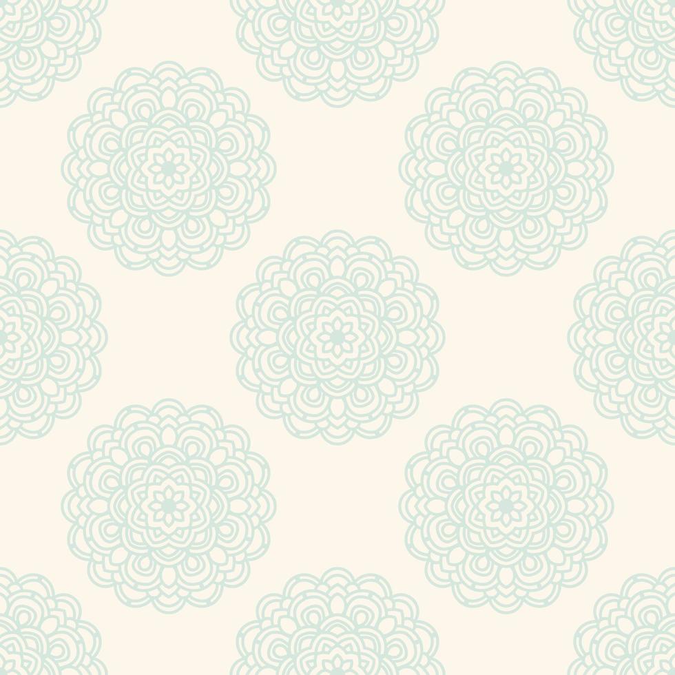 Fantasy seamless pattern with ornamental mandala. Abstract round doodle flower background. Floral geometric circle. vector