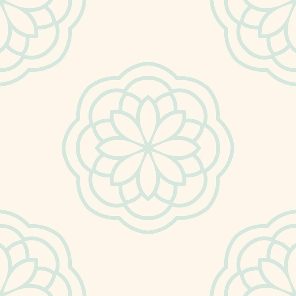 Fantasy seamless pattern with ornamental mandala. Abstract round doodle flower background. Floral geometric circle. vector
