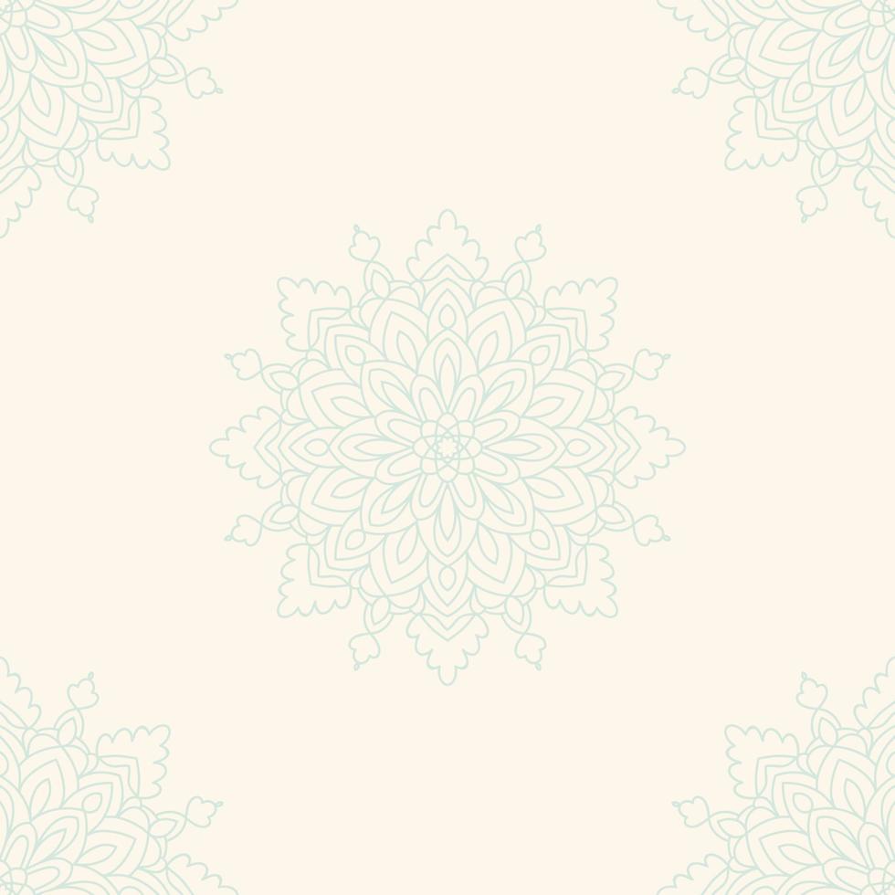 Fantasy seamless pattern with ornamental mandala. Abstract round doodle flower background. Floral geometric circle. vector