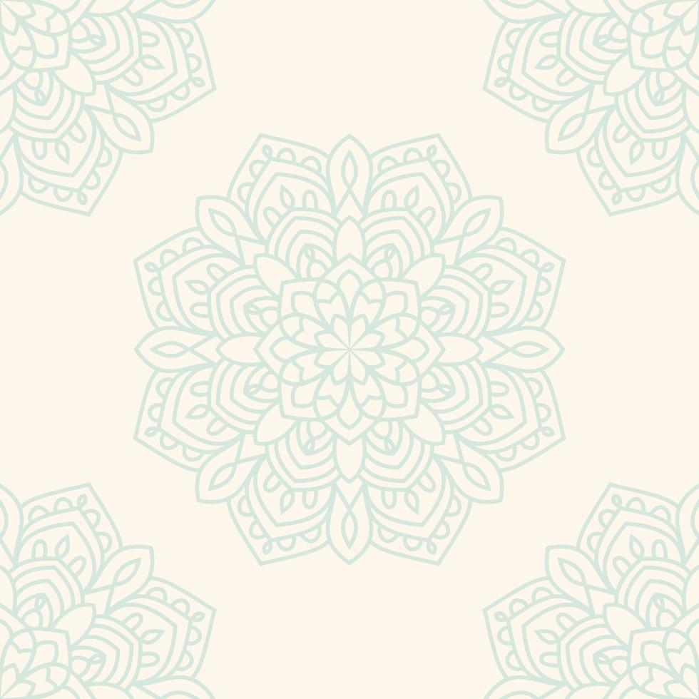 Fantasy seamless pattern with ornamental mandala. Abstract round doodle flower background. Floral geometric circle. vector