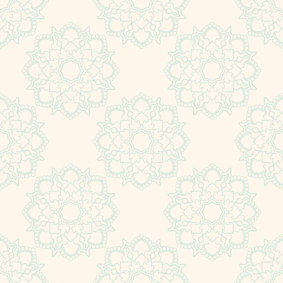 Fantasy seamless pattern with ornamental mandala. Abstract round doodle flower background. Floral geometric circle. vector