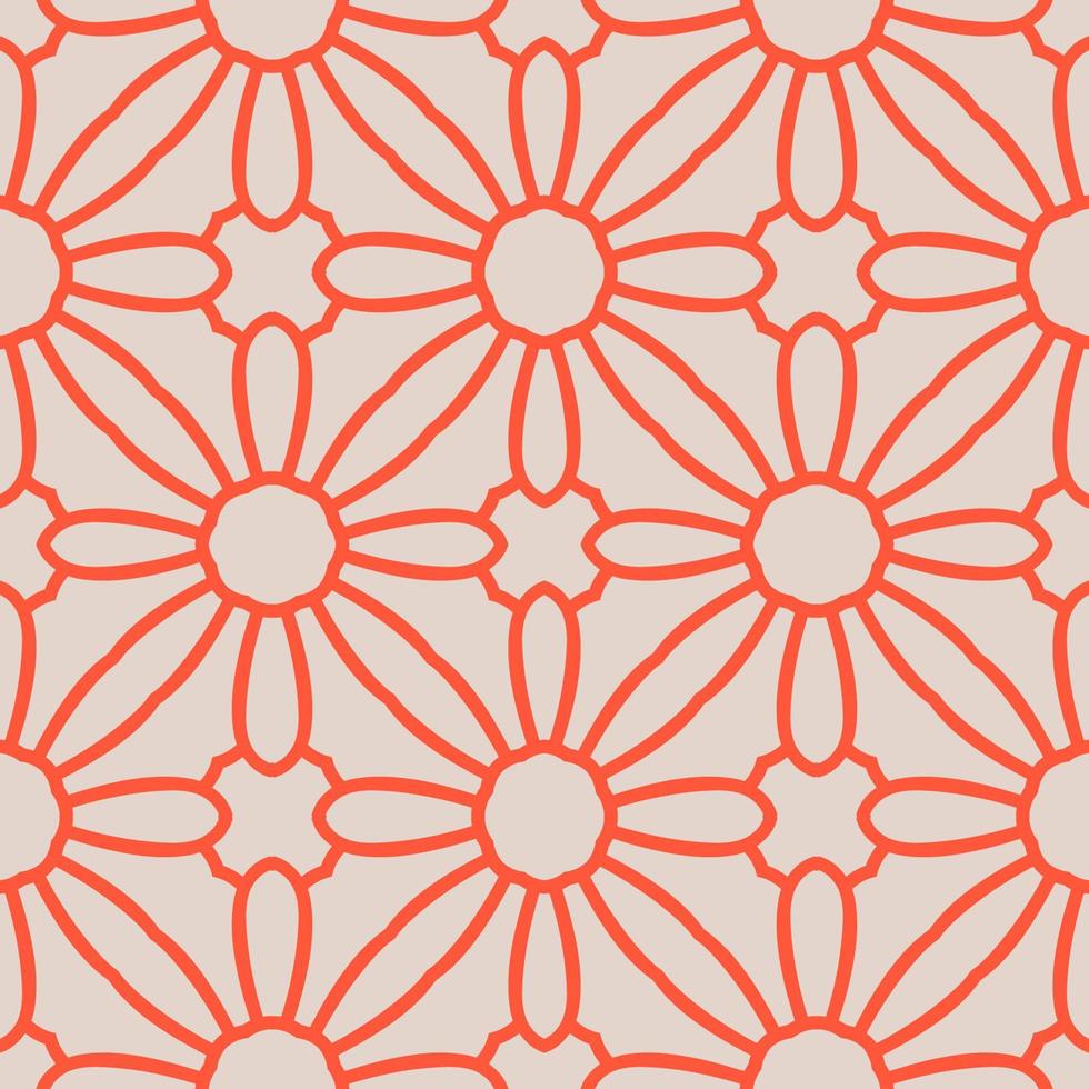 Abstract seamless pattern with mandala flower. Mosaic, tile, polka dot. Floral background. vector