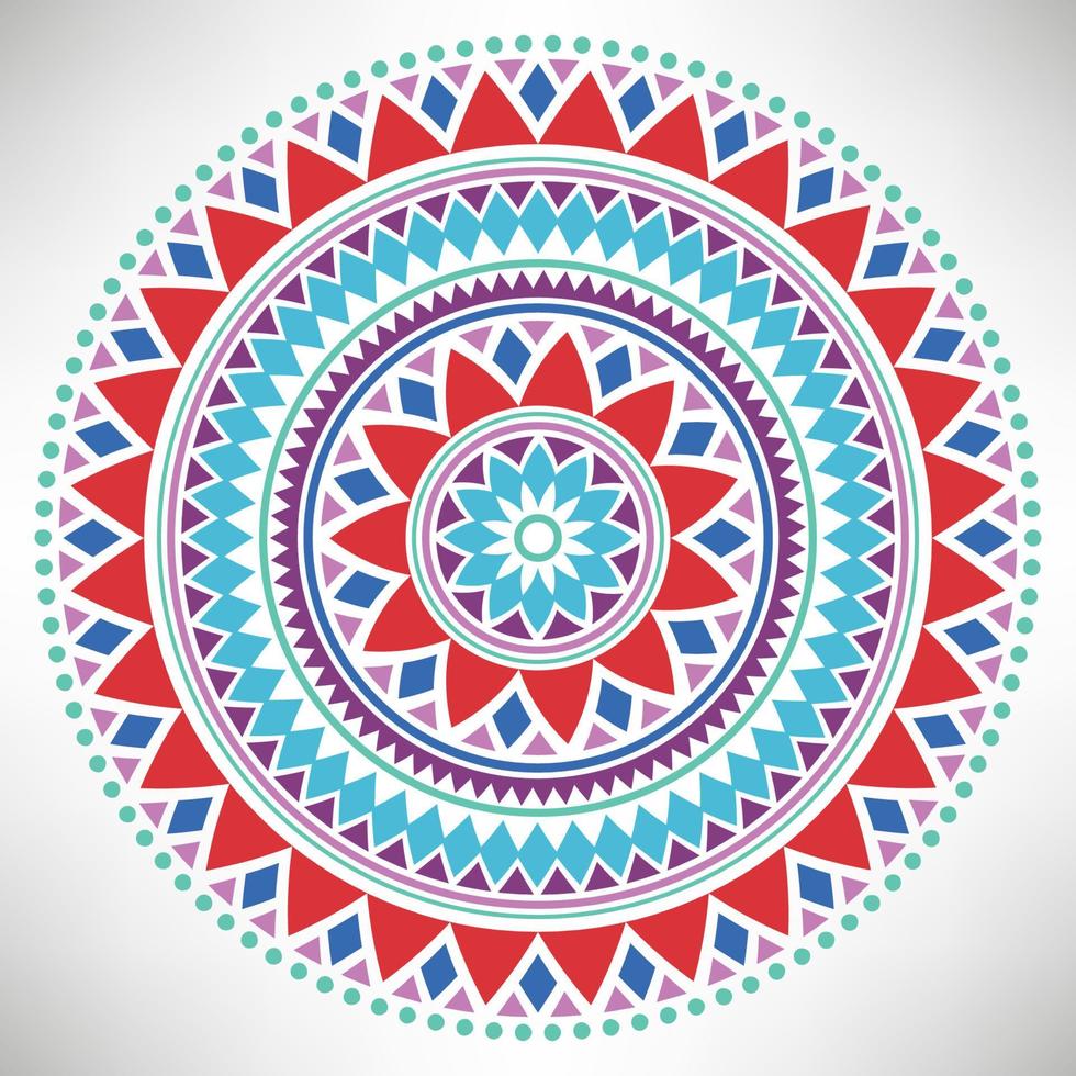 Ornamental round pattern. Tribal mandala. Geometrical circle isolated on white background. vector