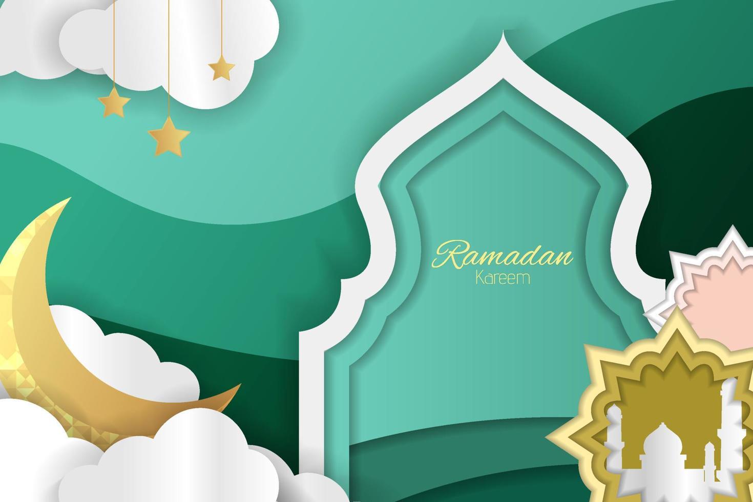 Ramadán fondo kareem islámico con elemento vector