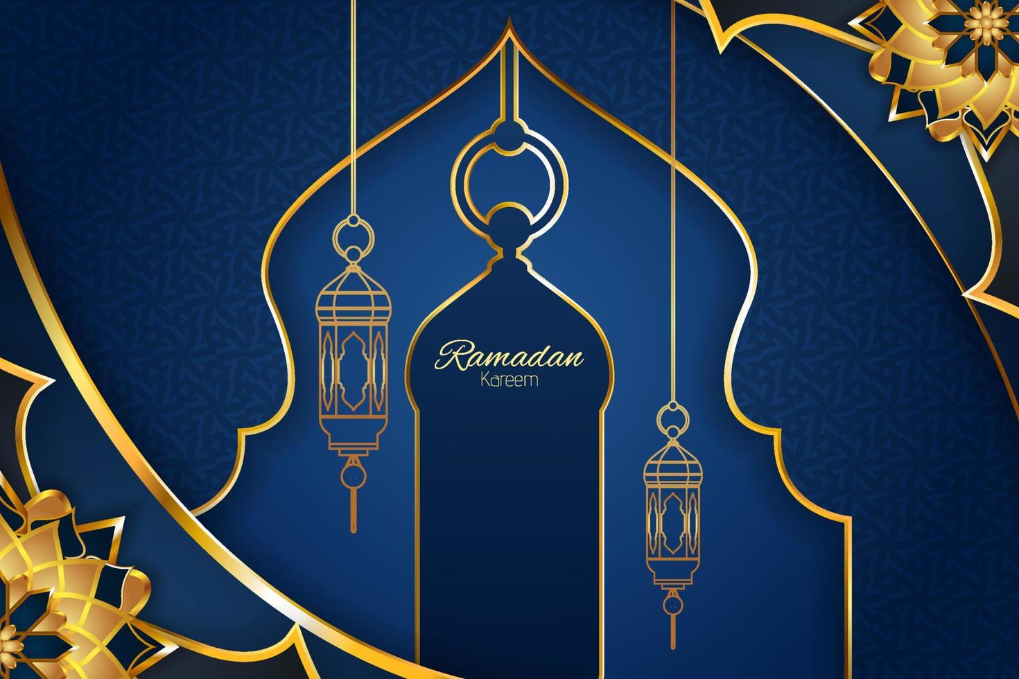 Background Ramadan Kareem Islamic with element vector