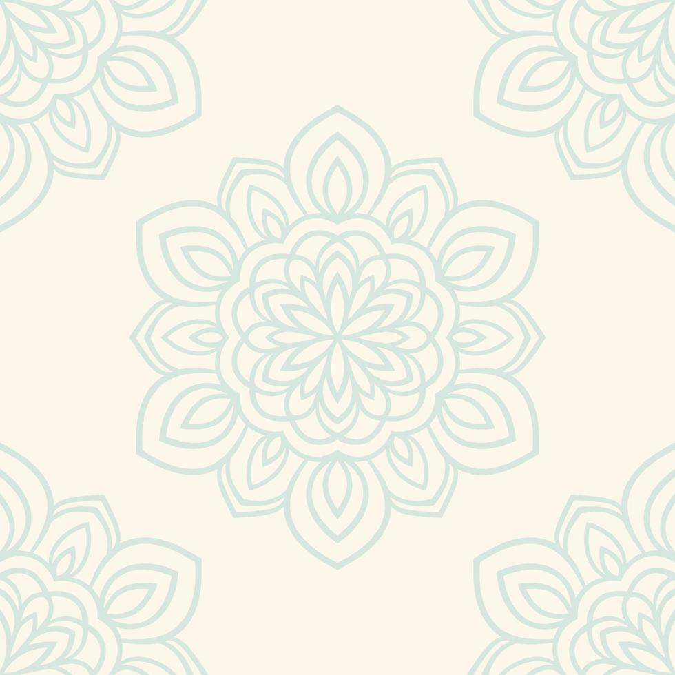 Fantasy seamless pattern with ornamental mandala. Abstract round doodle flower background. Floral geometric circle. vector