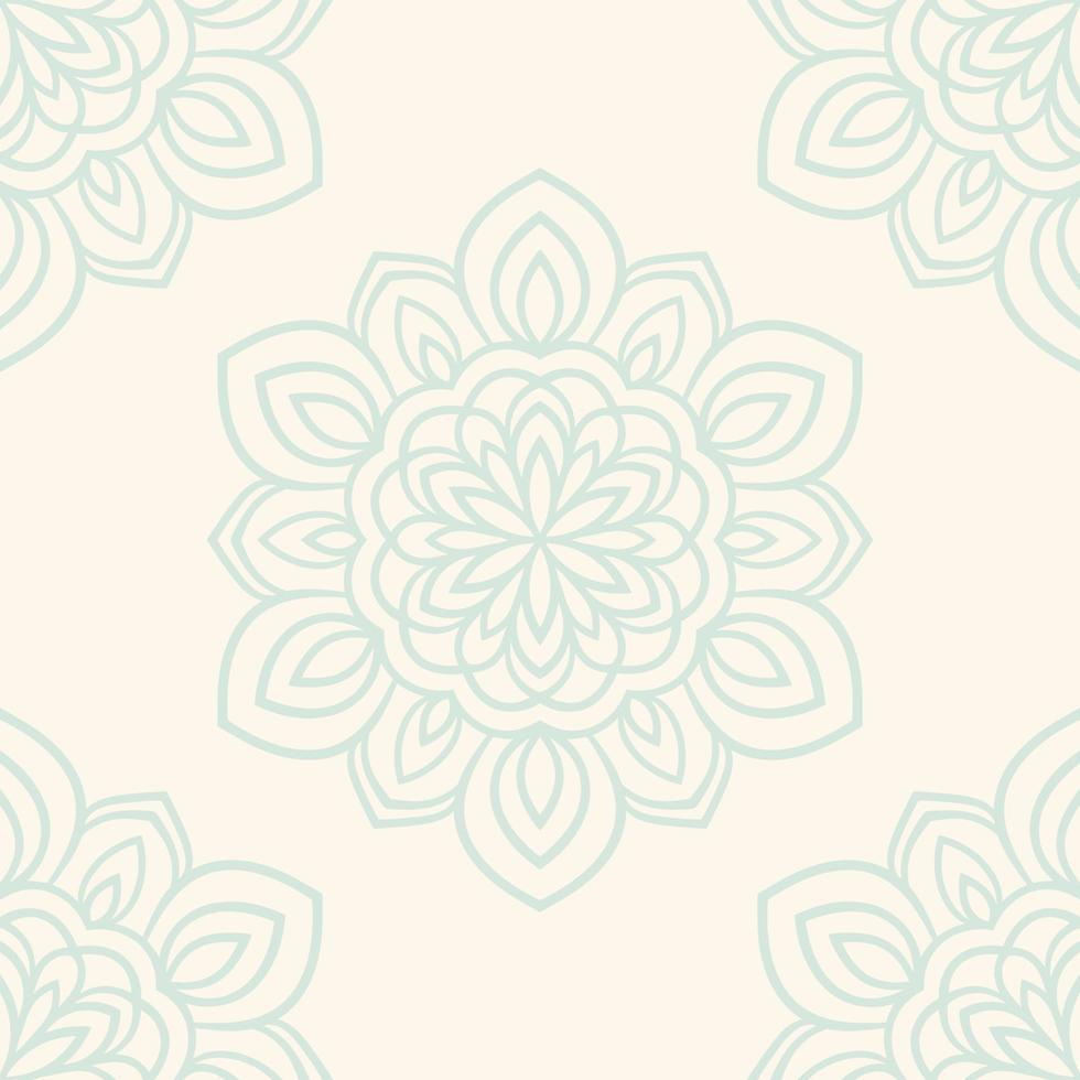 patrón sin costuras de fantasía con mandala ornamental. fondo de flor de garabato redondo abstracto. círculo geométrico floral. vector