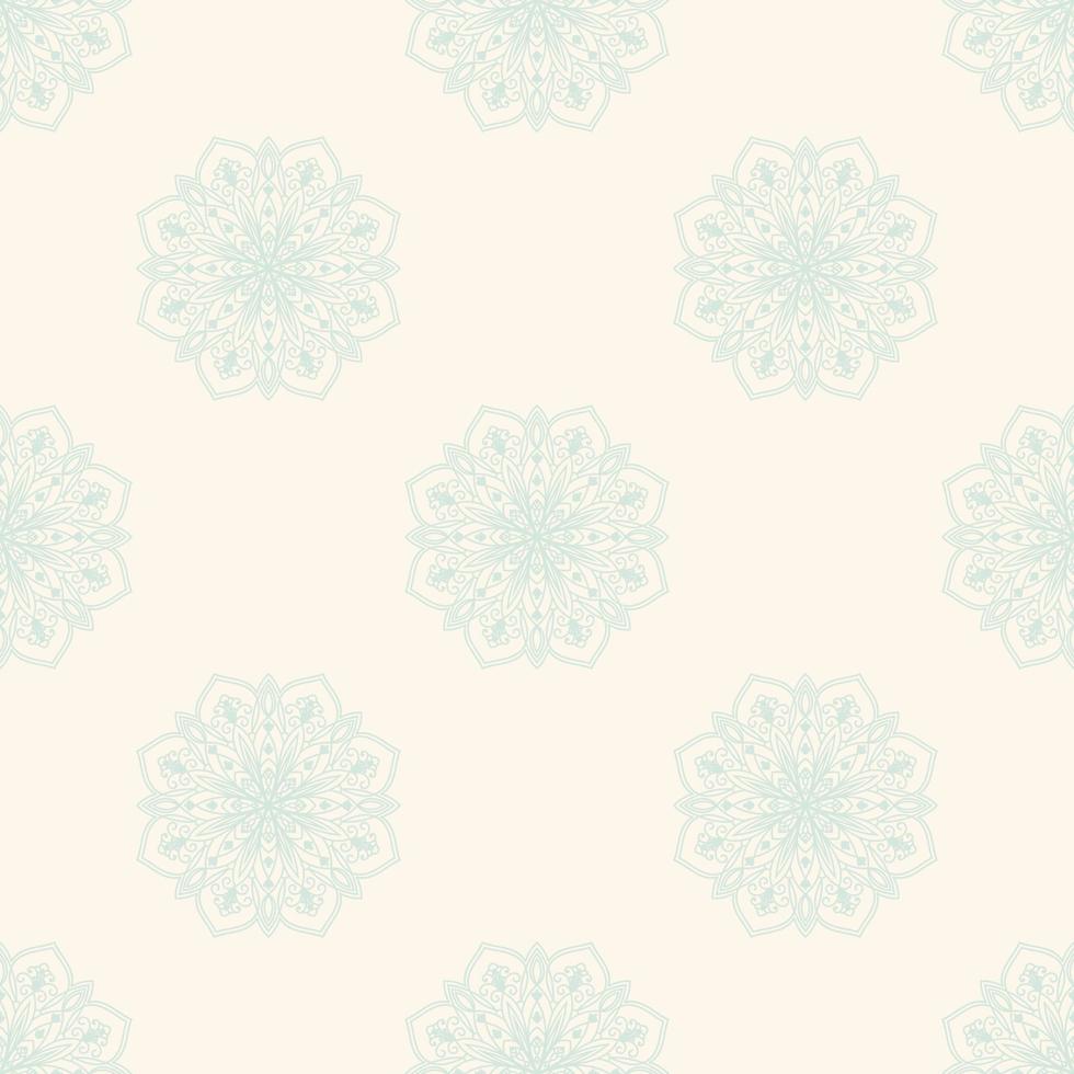 Fantasy seamless pattern with ornamental mandala. Abstract round doodle flower background. Floral geometric circle. vector