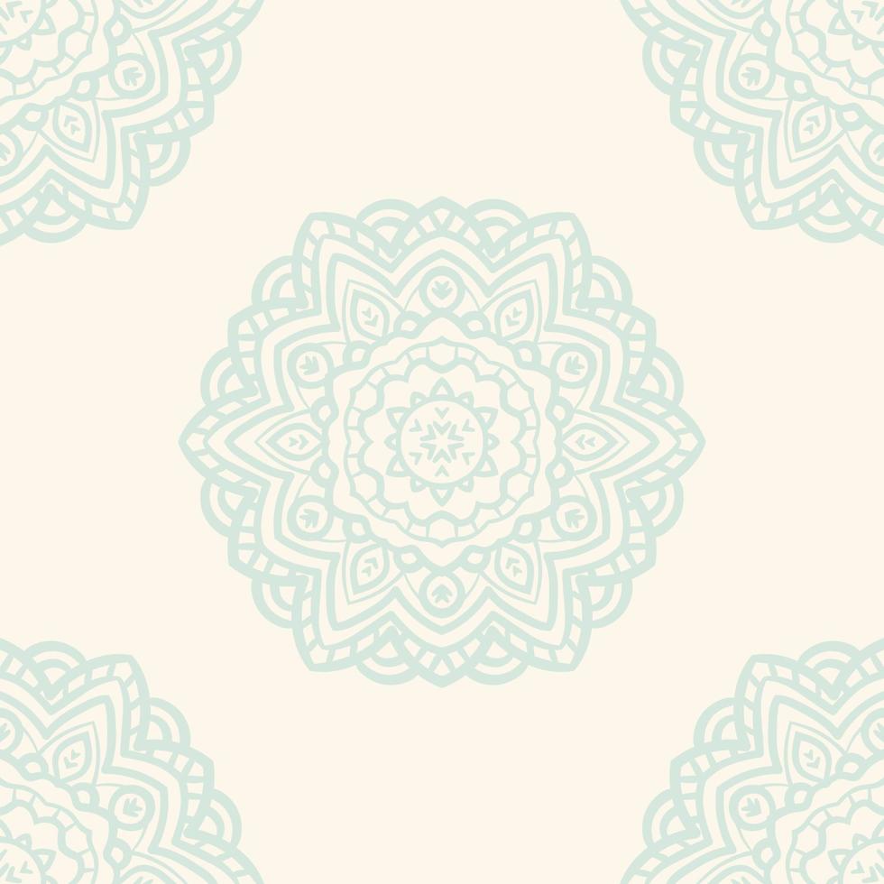 Fantasy seamless pattern with ornamental mandala. Abstract round doodle flower background. Floral geometric circle. vector