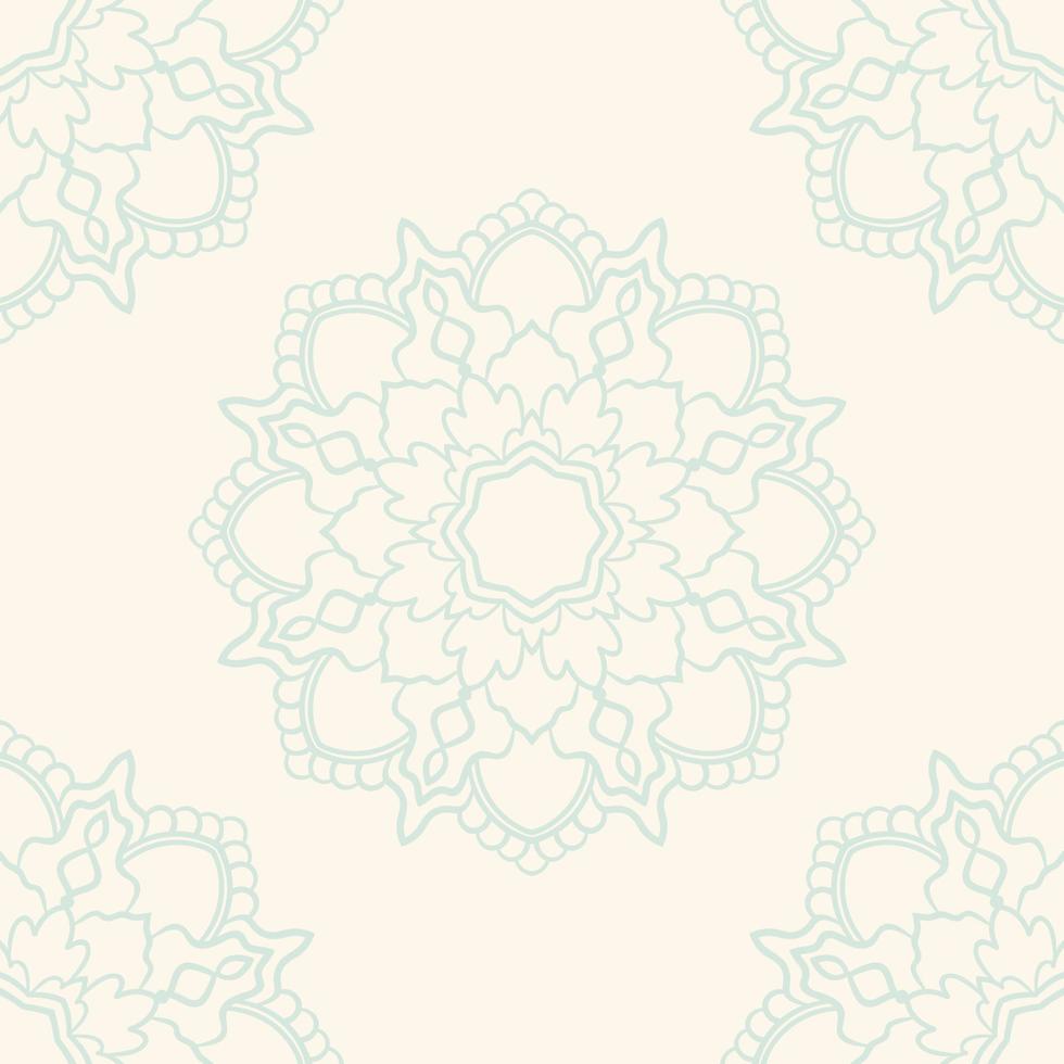 Fantasy seamless pattern with ornamental mandala. Abstract round doodle flower background. Floral geometric circle. vector