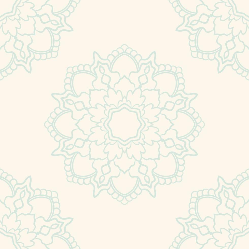 patrón sin costuras de fantasía con mandala ornamental. fondo de flor de garabato redondo abstracto. círculo geométrico floral. vector