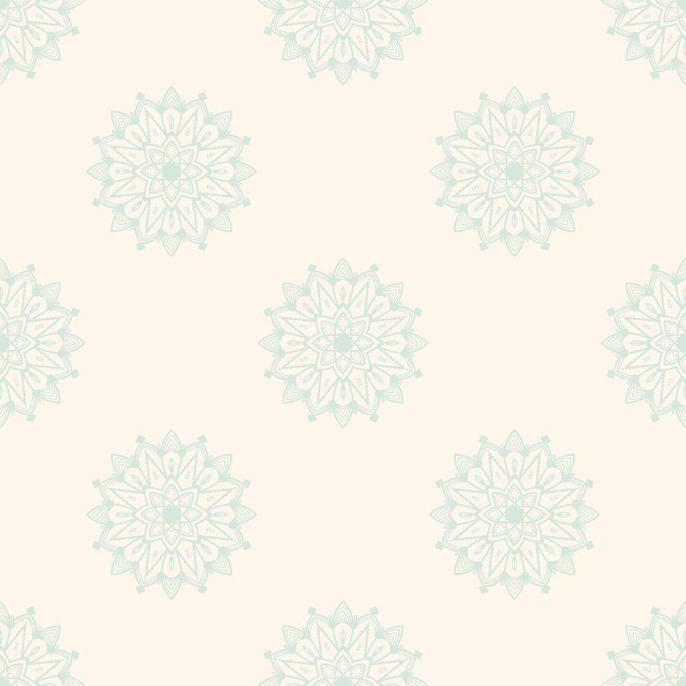 Fantasy seamless pattern with ornamental mandala. Abstract round doodle flower background. Floral geometric circle. vector