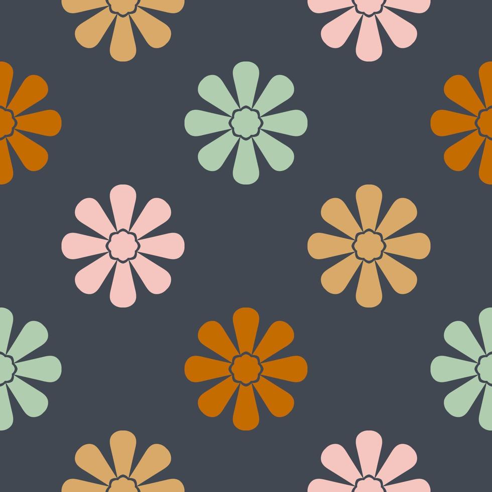 Abstract seamless pattern with mandala flower. Mosaic, tile, polka dot. Floral background. vector