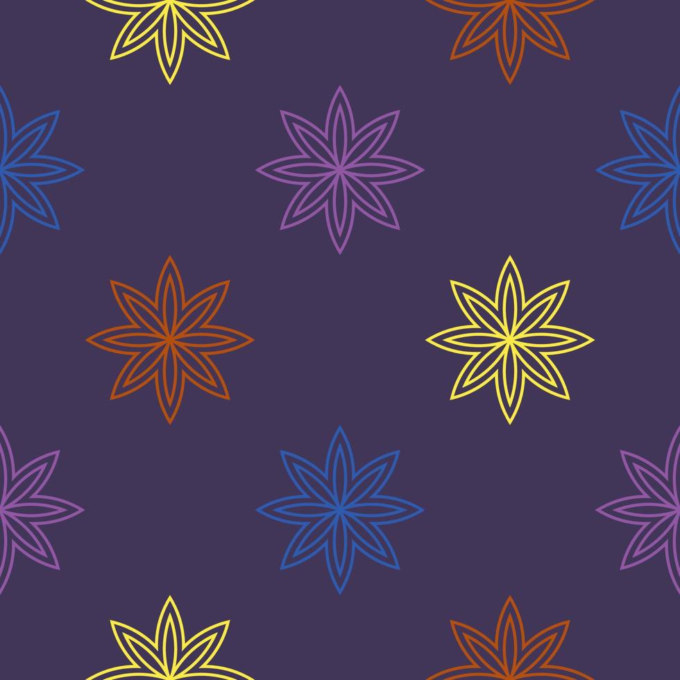 Abstract seamless pattern with mandala flower. Mosaic, tile, polka dot. Floral background. vector
