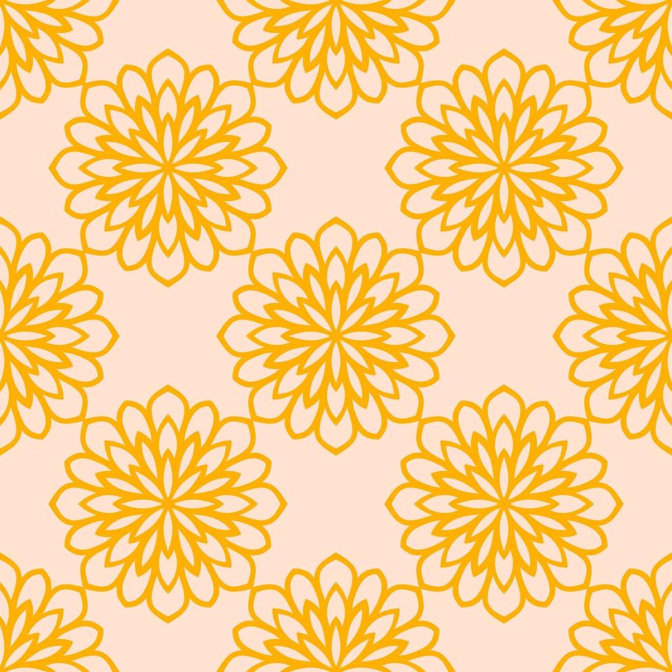 Abstract seamless pattern with mandala flower. Mosaic, tile. Floral background. vector