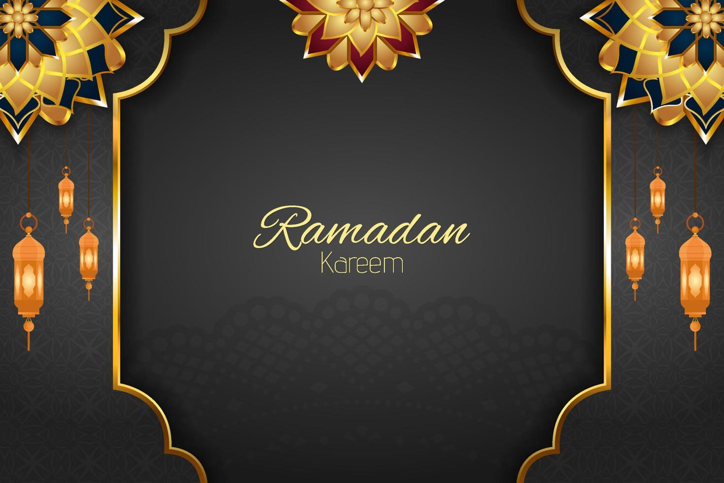 Ramadan Kareem Islamic background with element gray color vector