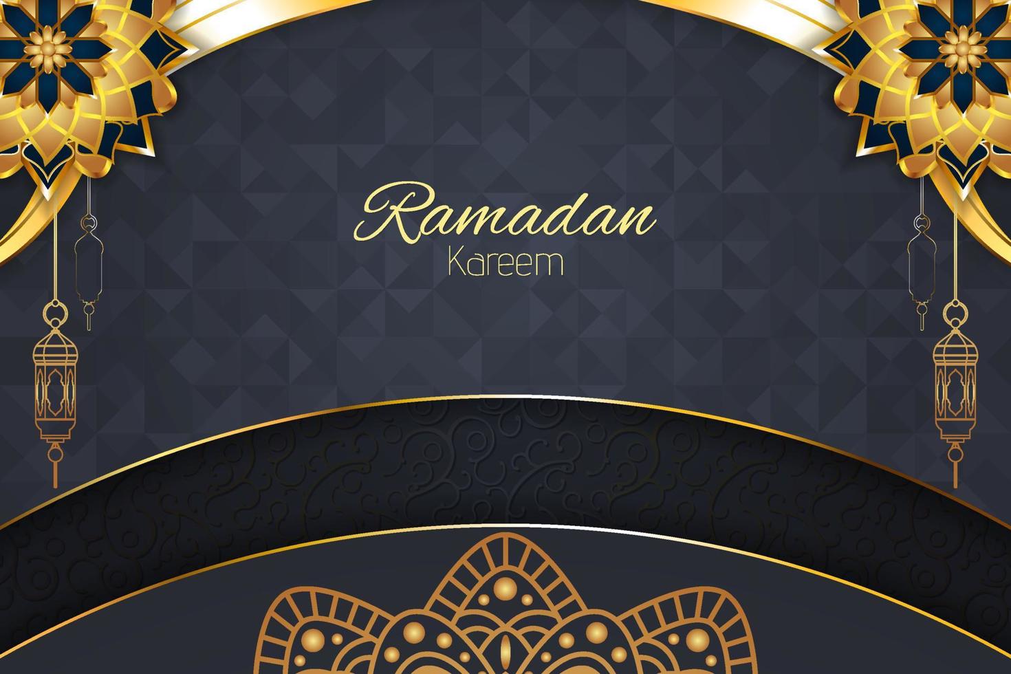 ramadan kareem fondo islámico con elemento y color gris vector