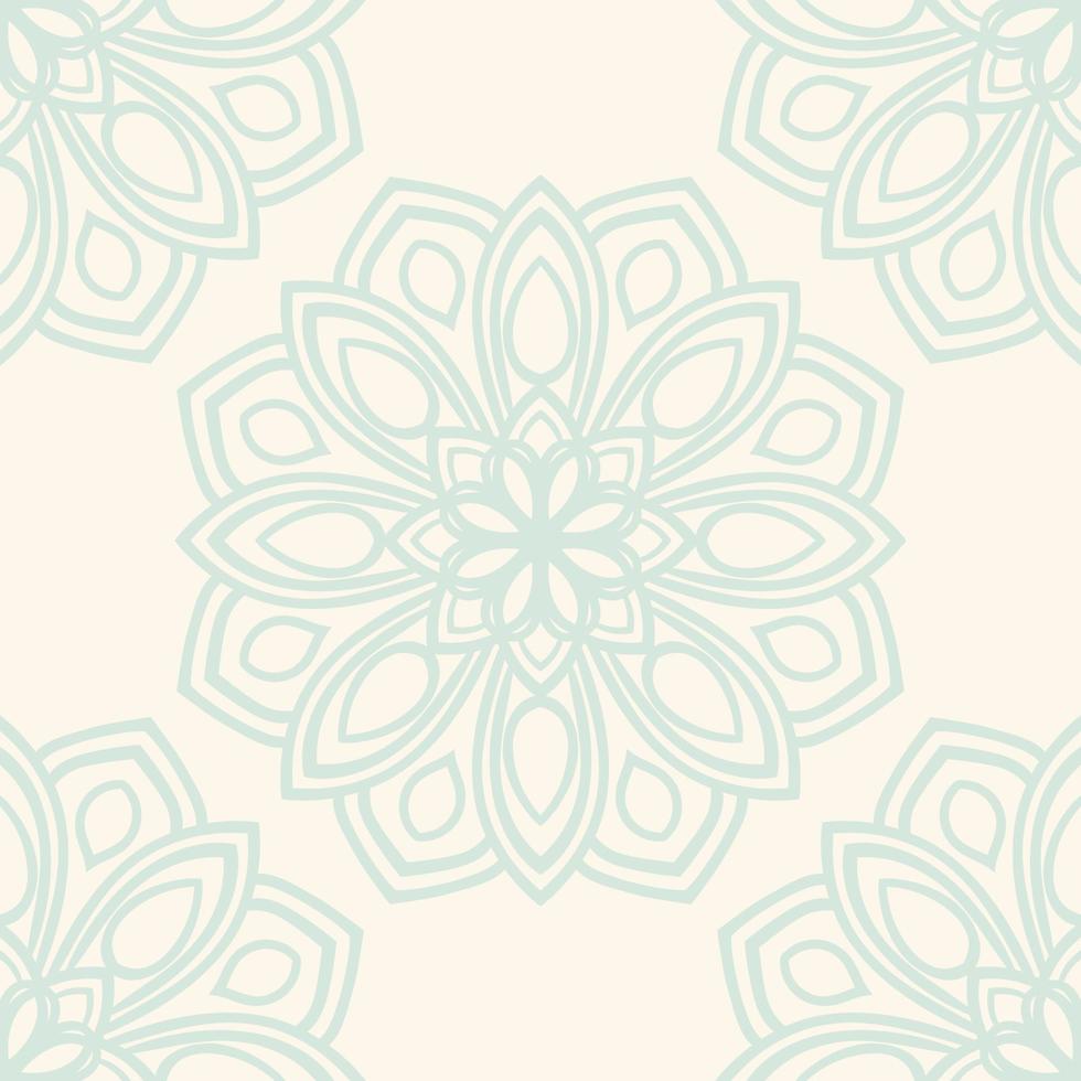 Fantasy seamless pattern with ornamental mandala. Abstract round doodle flower background. Floral geometric circle. vector