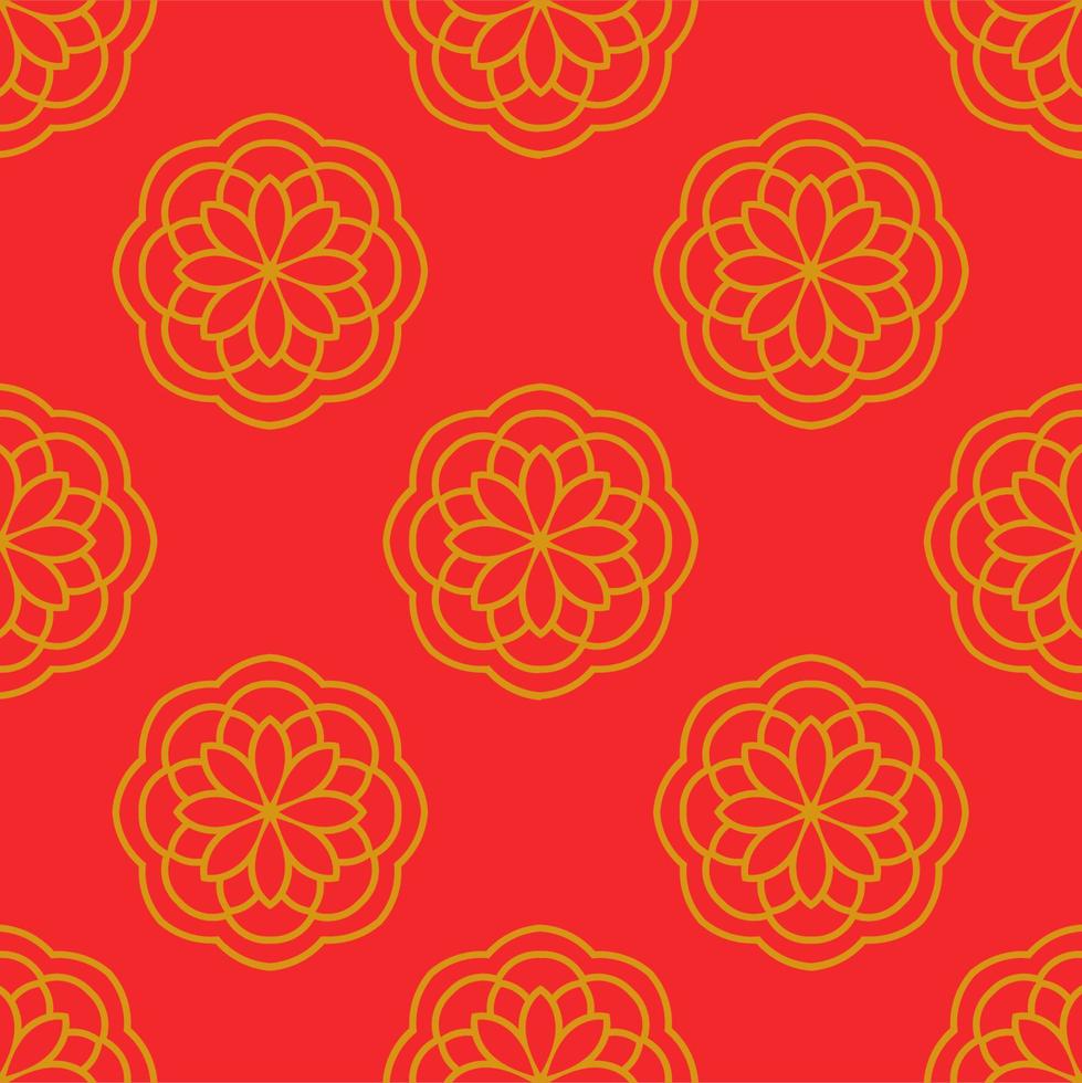 Abstract seamless pattern with mandala flower. Mosaic, tile, polka dot. Floral background. vector