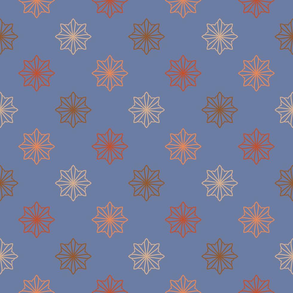 Resumen de patrones sin fisuras con flor de mandala. mosaico, azulejo, lunares. fondo floral. vector