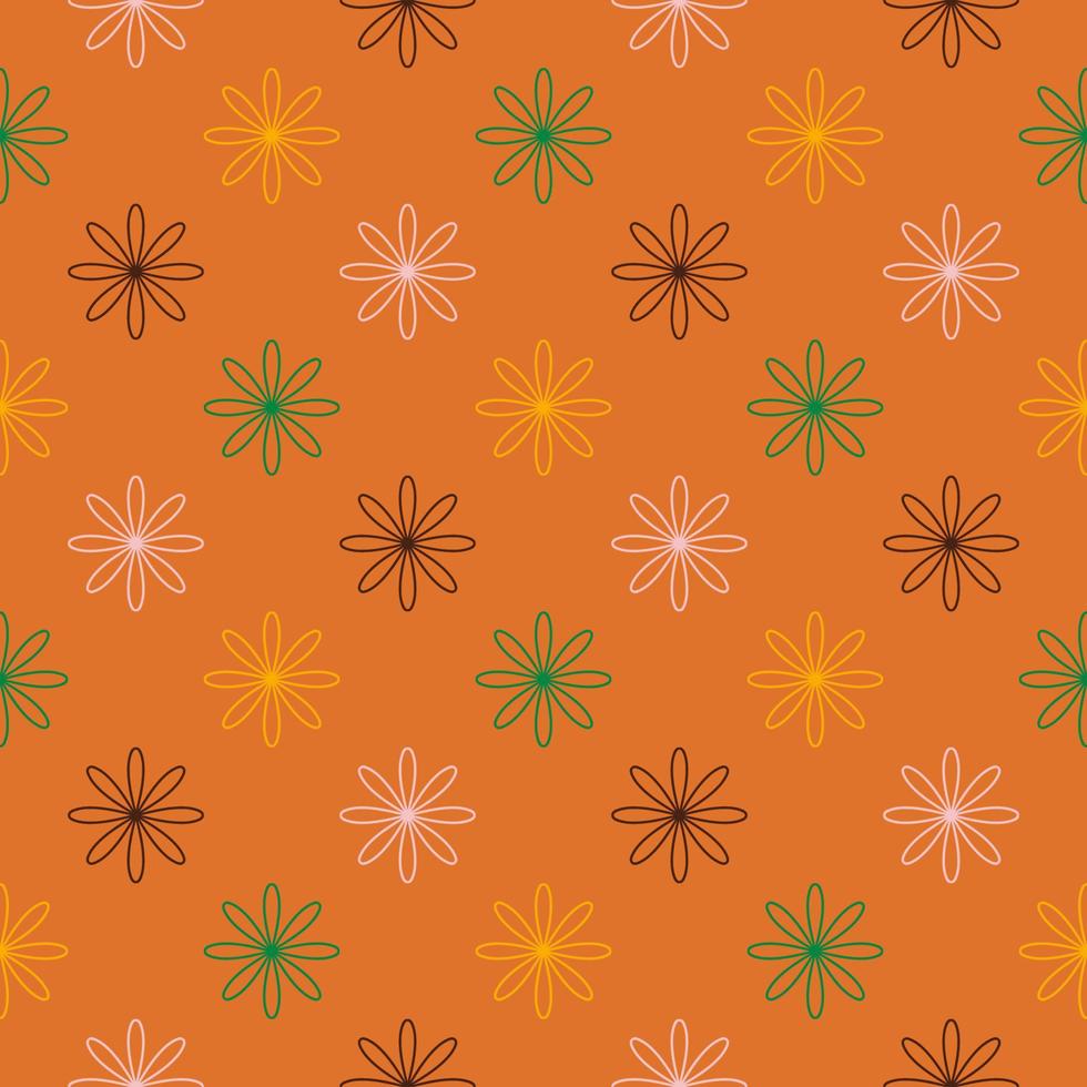 Abstract seamless pattern with mandala flower. Mosaic, tile, polka dot. Floral background. vector