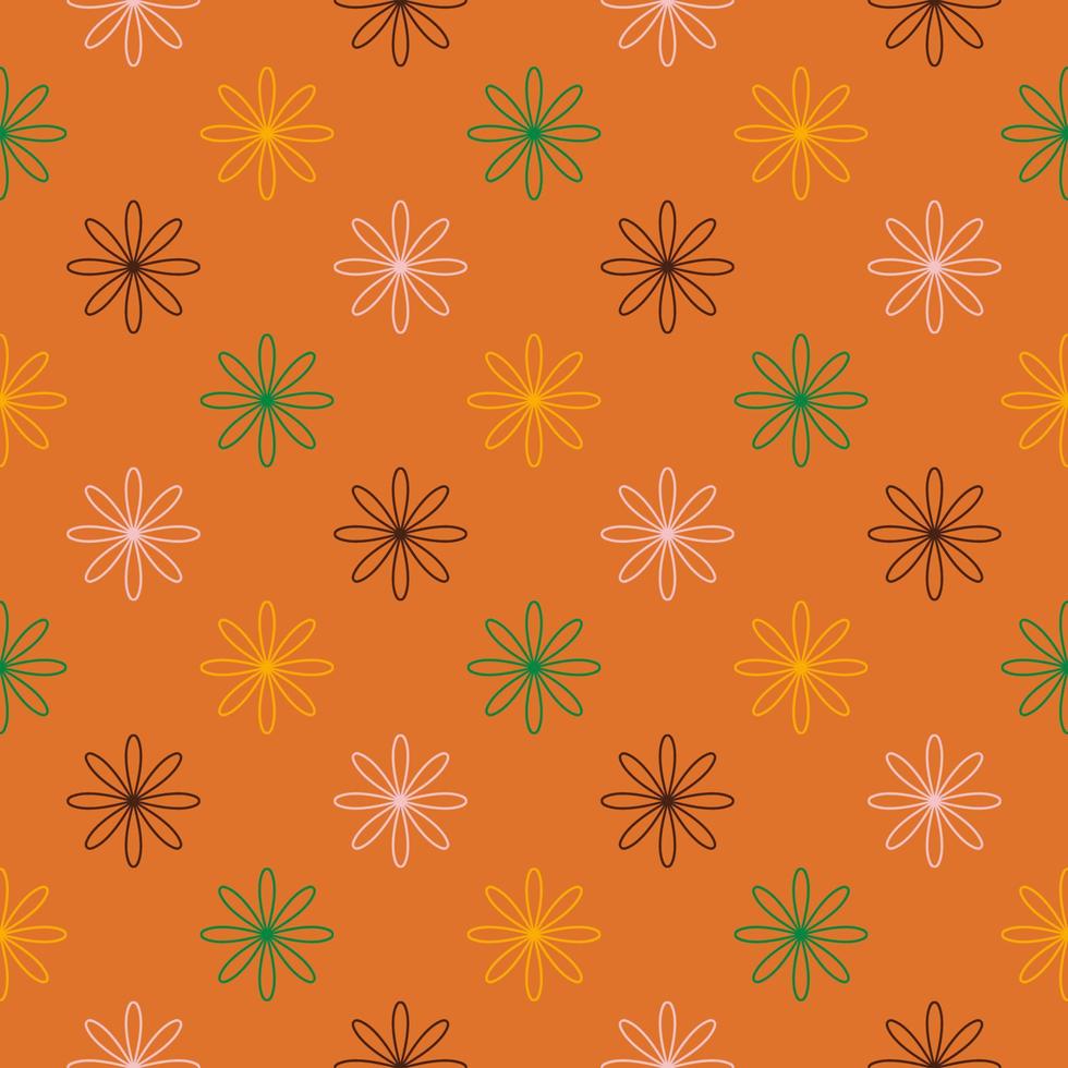 Abstract seamless pattern with mandala flower. Mosaic, tile, polka dot. Floral background. vector