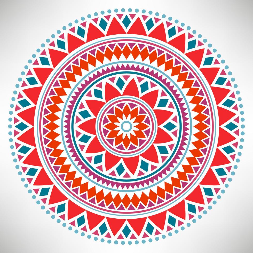 Ornamental round pattern. Tribal mandala. Geometrical circle isolated on white background. vector