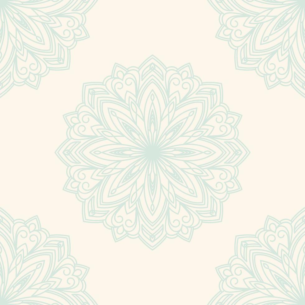 Fantasy seamless pattern with ornamental mandala. Abstract round doodle flower background. Floral geometric circle. vector