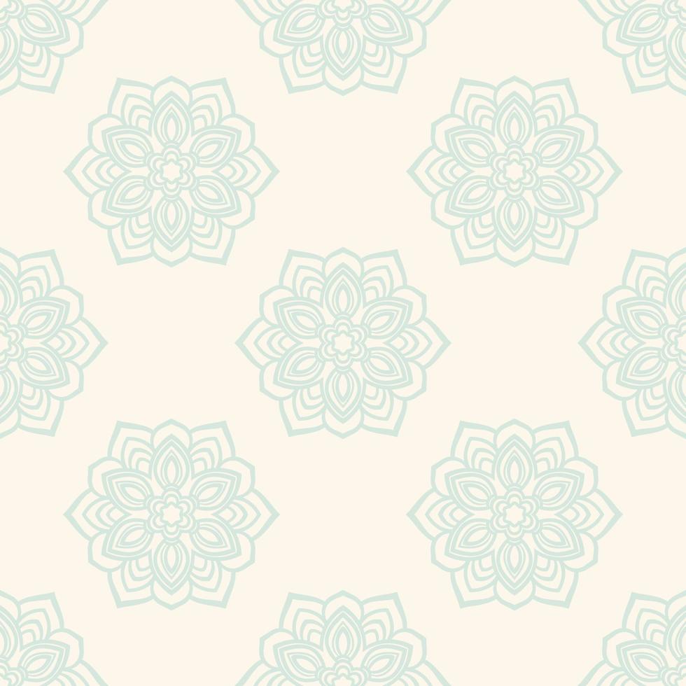 Fantasy seamless pattern with ornamental mandala. Abstract round doodle flower background. Floral geometric circle. vector