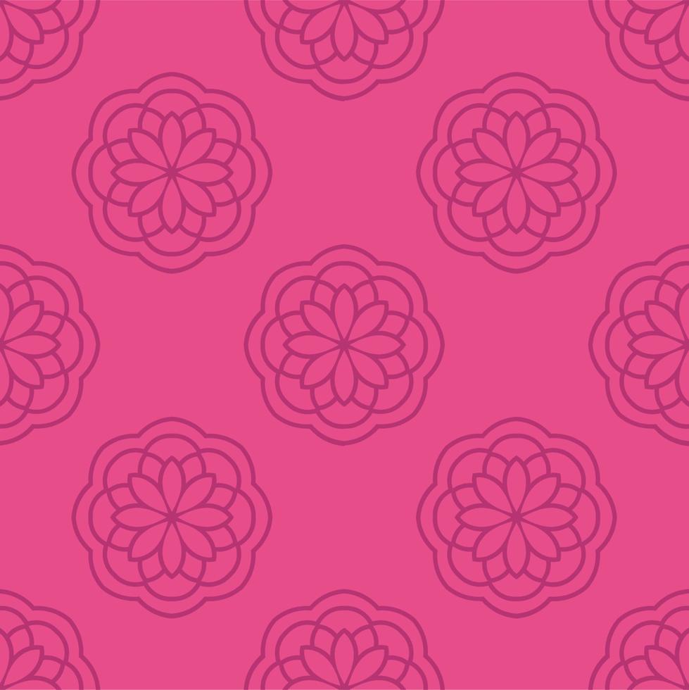 Abstract seamless pattern with mandala flower. Mosaic, tile, polka dot. Floral background. vector