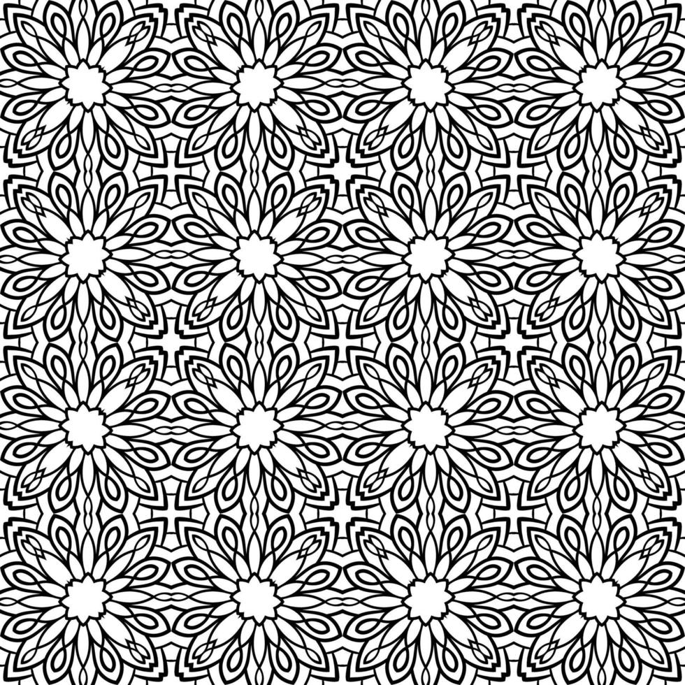 Abstract seamless pattern with mandala flower. Mosaic, tile. Floral background. vector