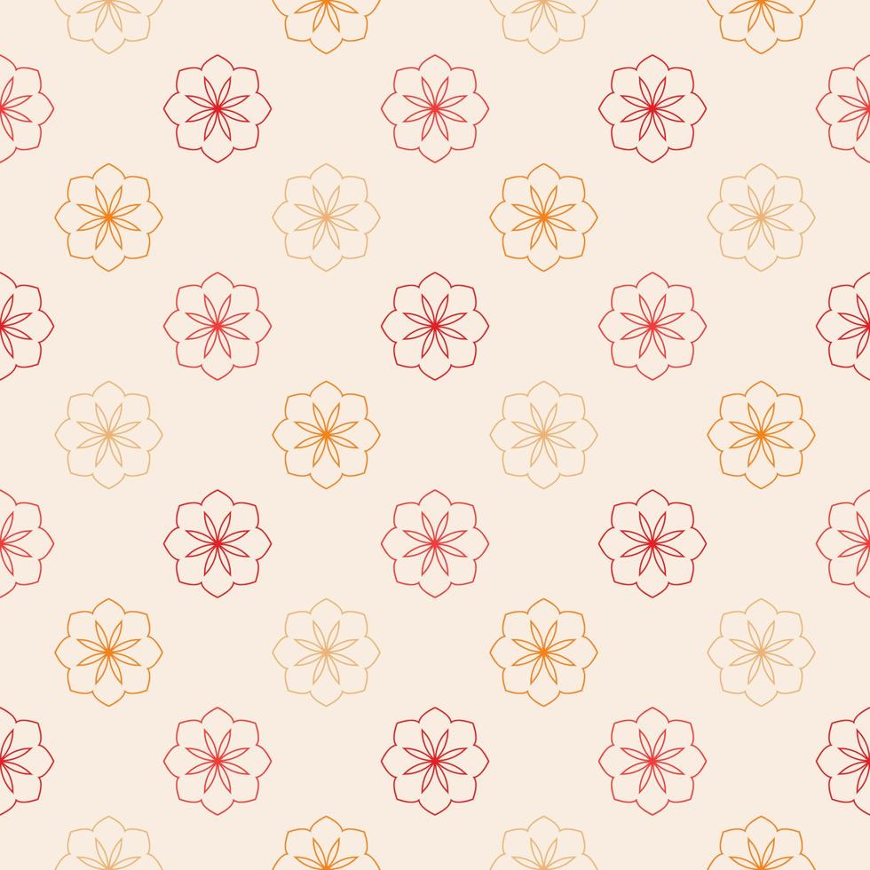 Abstract seamless pattern with mandala flower. Mosaic, tile, polka dot. Floral background. vector