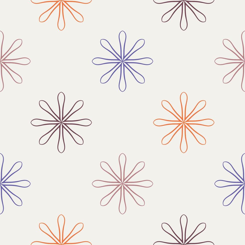 Abstract seamless pattern with mandala flower. Mosaic, tile, polka dot. Floral background. vector