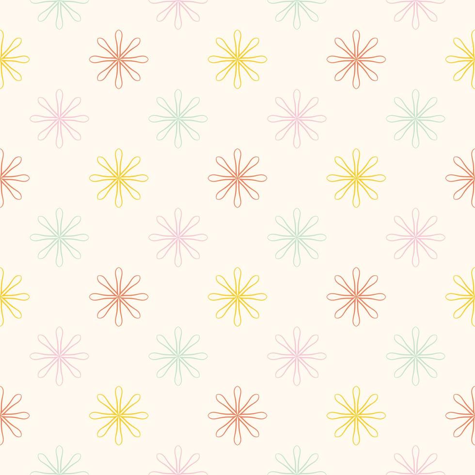 Abstract seamless pattern with mandala flower. Mosaic, tile, polka dot. Floral background. vector