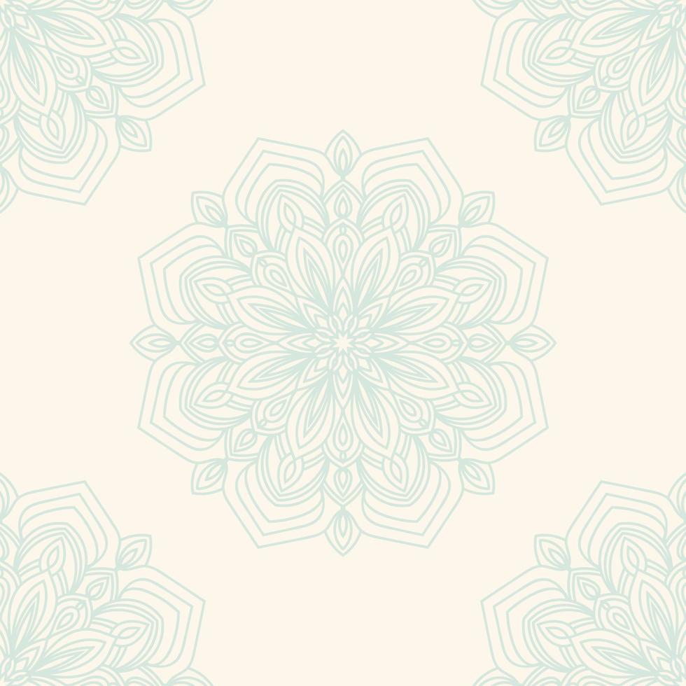 Fantasy seamless pattern with ornamental mandala. Abstract round doodle flower background. Floral geometric circle. vector