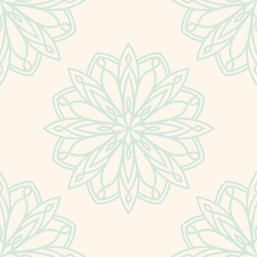 Fantasy seamless pattern with ornamental mandala. Abstract round doodle flower background. Floral geometric circle. vector