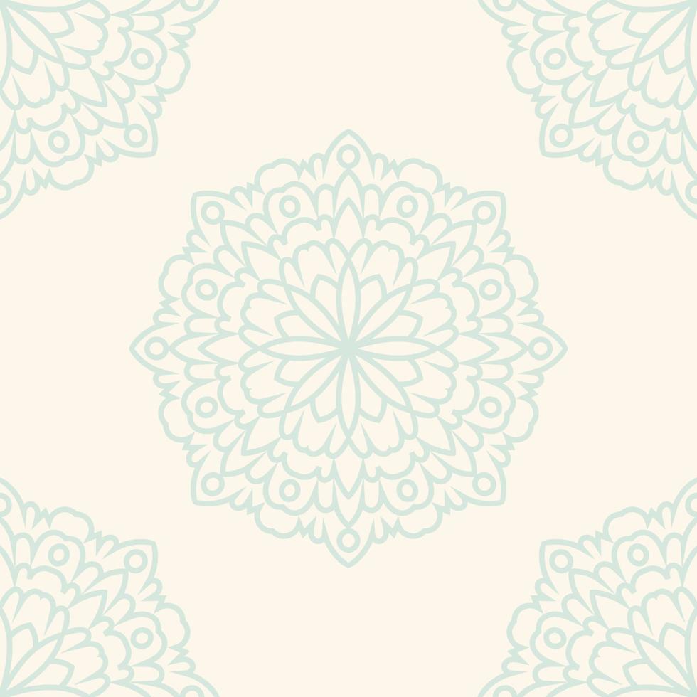 Fantasy seamless pattern with ornamental mandala. Abstract round doodle flower background. Floral geometric circle. vector