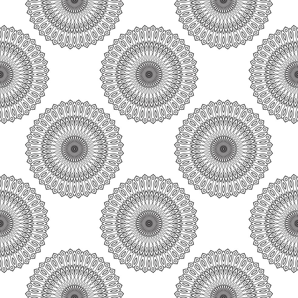 Cute Mandala card. Ornamental round doodle flower isolated on white background. Geometric decorative ornament in ethnic oriental style. vector