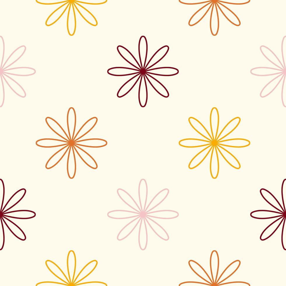 Abstract seamless pattern with mandala flower. Mosaic, tile, polka dot. Floral background. vector