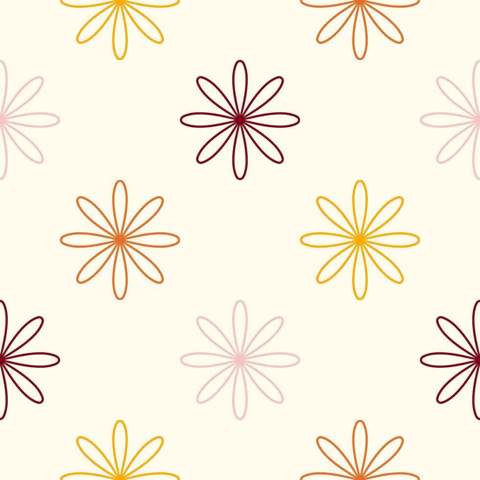 Abstract seamless pattern with mandala flower. Mosaic, tile, polka dot. Floral background. vector