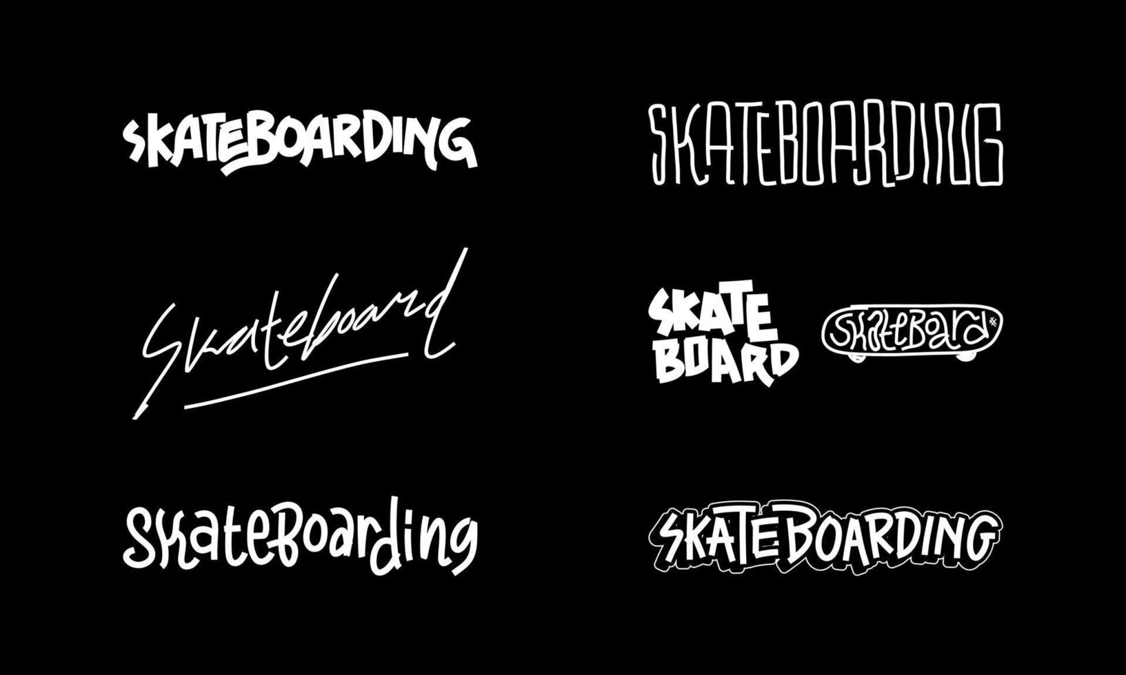 Set of skateboard handwritten, vector illustration